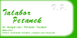 talabor petanek business card